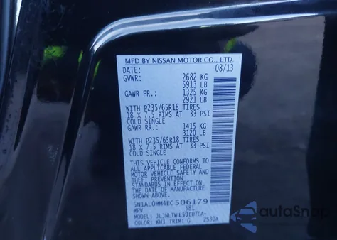 2014 Infiniti Qx60 from USA, damaged, VIN 5N1AL0MM4EC506179